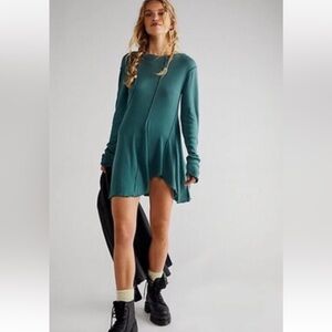 NWOT Free People Full Swing Tunic Top Teal Size S